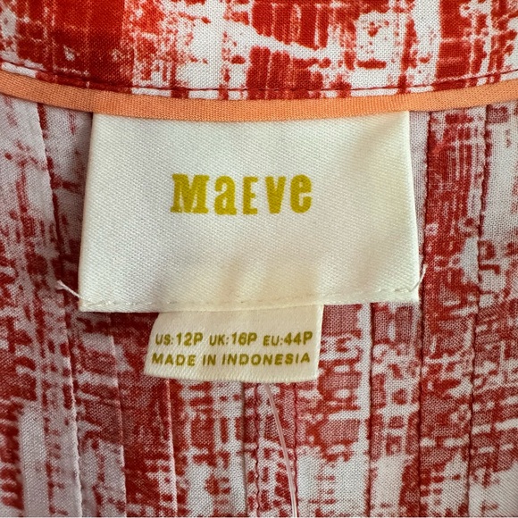 LAST CHANCE 11/1/25 NWT! Anthro Calia Top button down shirt hi lo red orange 12p - Picture 3 of 15